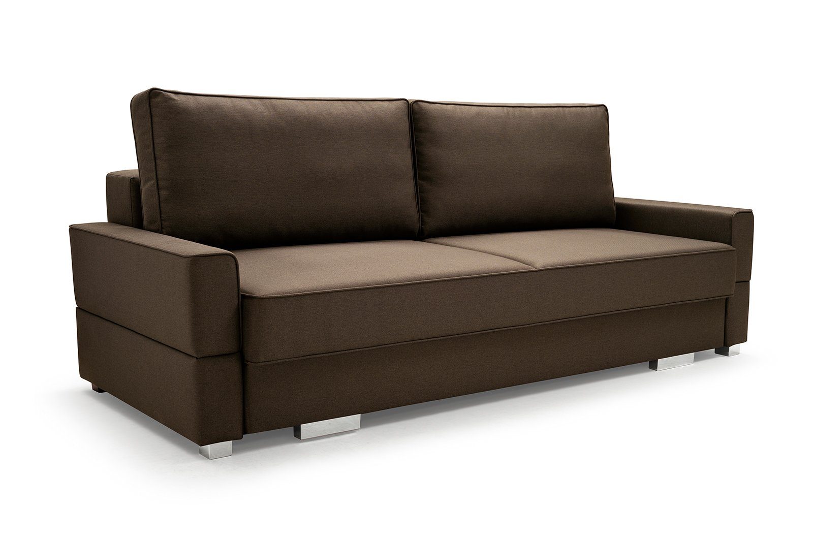 Siblo 2-Sitzer Modernes Zweisitzer Sofa Susanne mit Schlaffunktion Braun