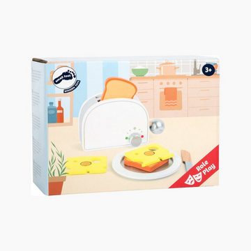 Small Foot Kinder-Toaster Frühstücks-Set Kinderküche, kompakte Toaster aus massiven Schichtholz