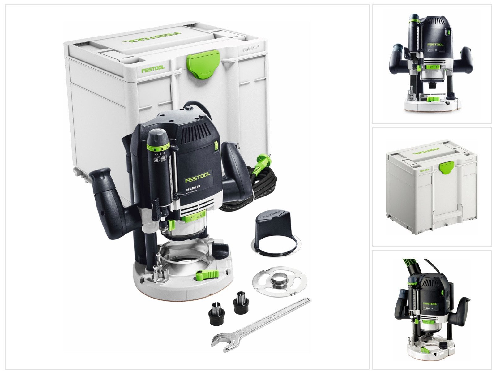 FESTOOL Oberfräse OF 2200 EB-Plus Oberfräse 2200 W 6 - 12,7 mm + Systainer (576215)