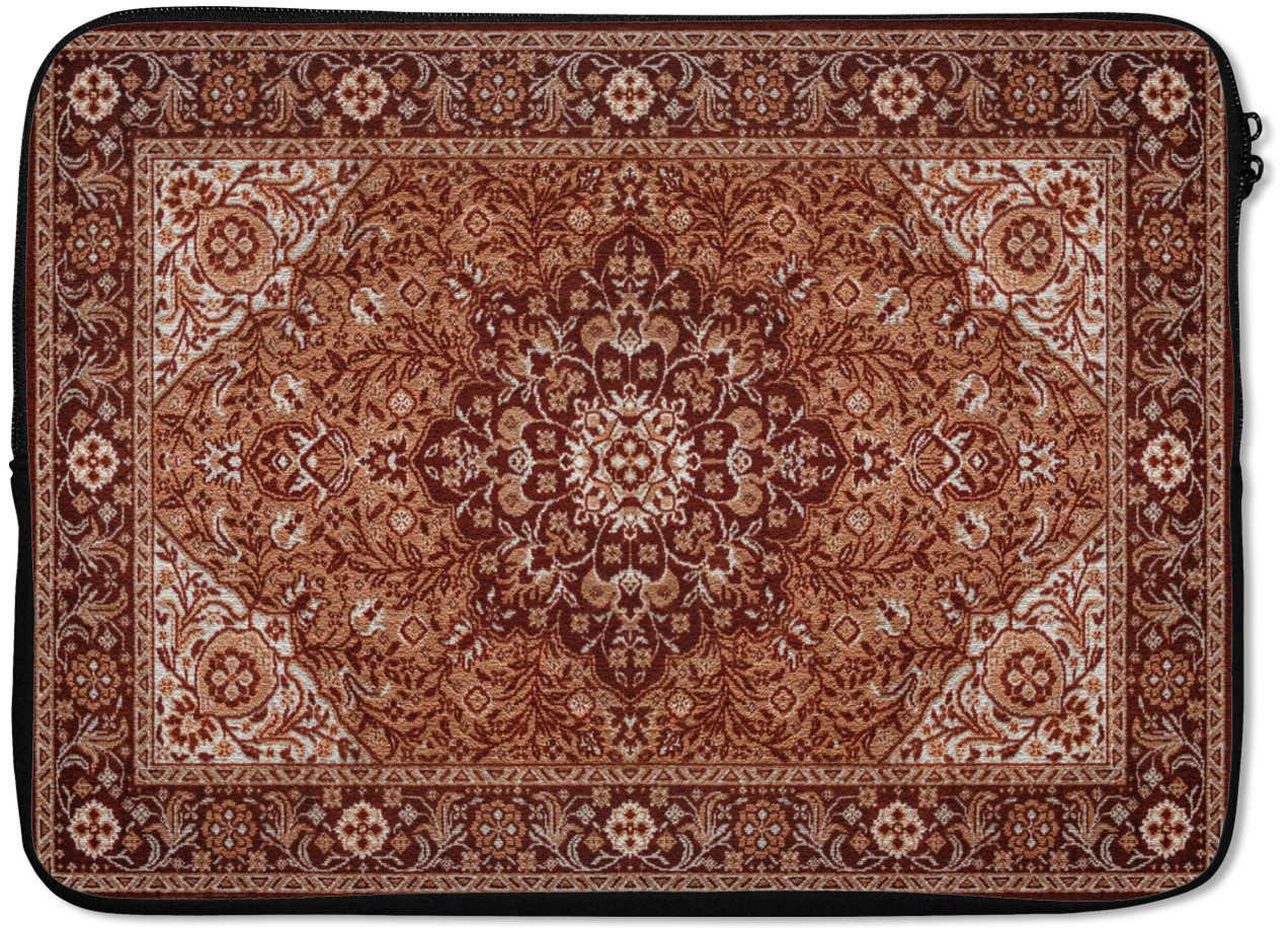 MuchoWow Laptop-Hülle Persischer Teppich - Teppich - Mandala - Braun 14 Zoll, Schutzhülle für Laptop, Schutz gegen Kratzern, Laptoptasche