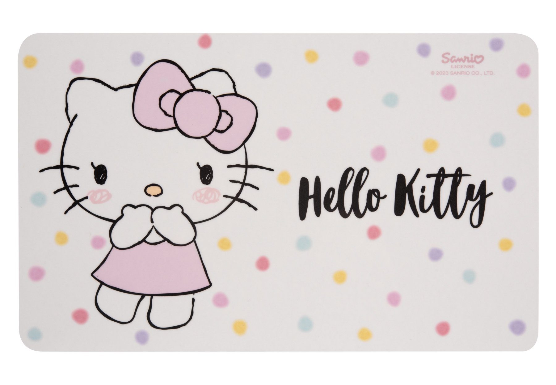 United Labels® Frühstücksbrett Resopal Frühstücksbrettchen Kitty Hello - Konfetti