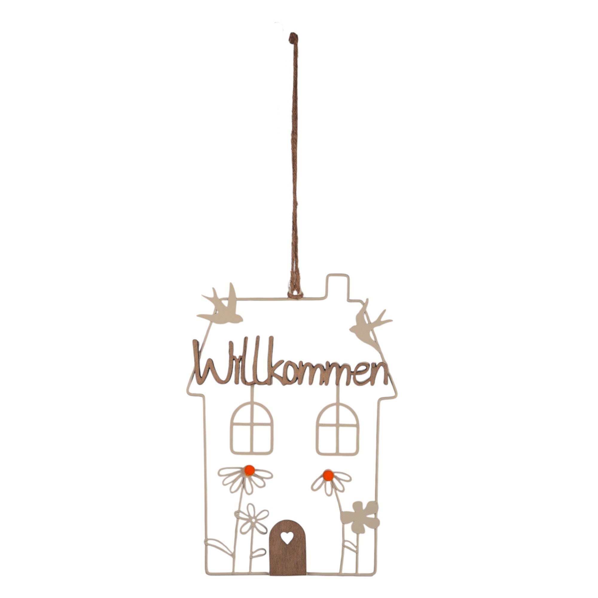 UNUS HOME Wanddekoobjekt Aufhänger Willkommen (30cm), günstig online kaufen