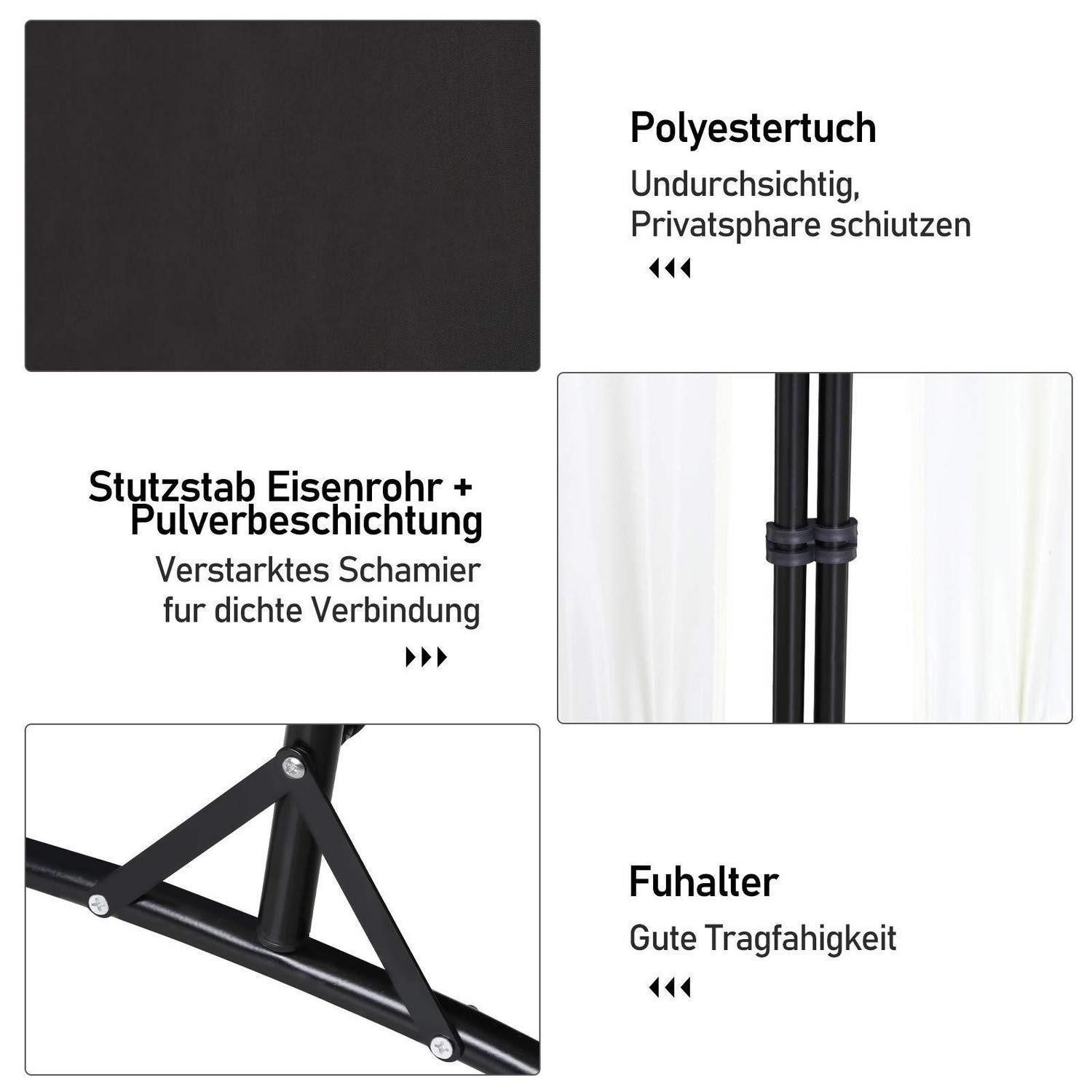 LuxusKollektion Paravent Paravent Faltbar 180x180cm Anthrazit (1 St)