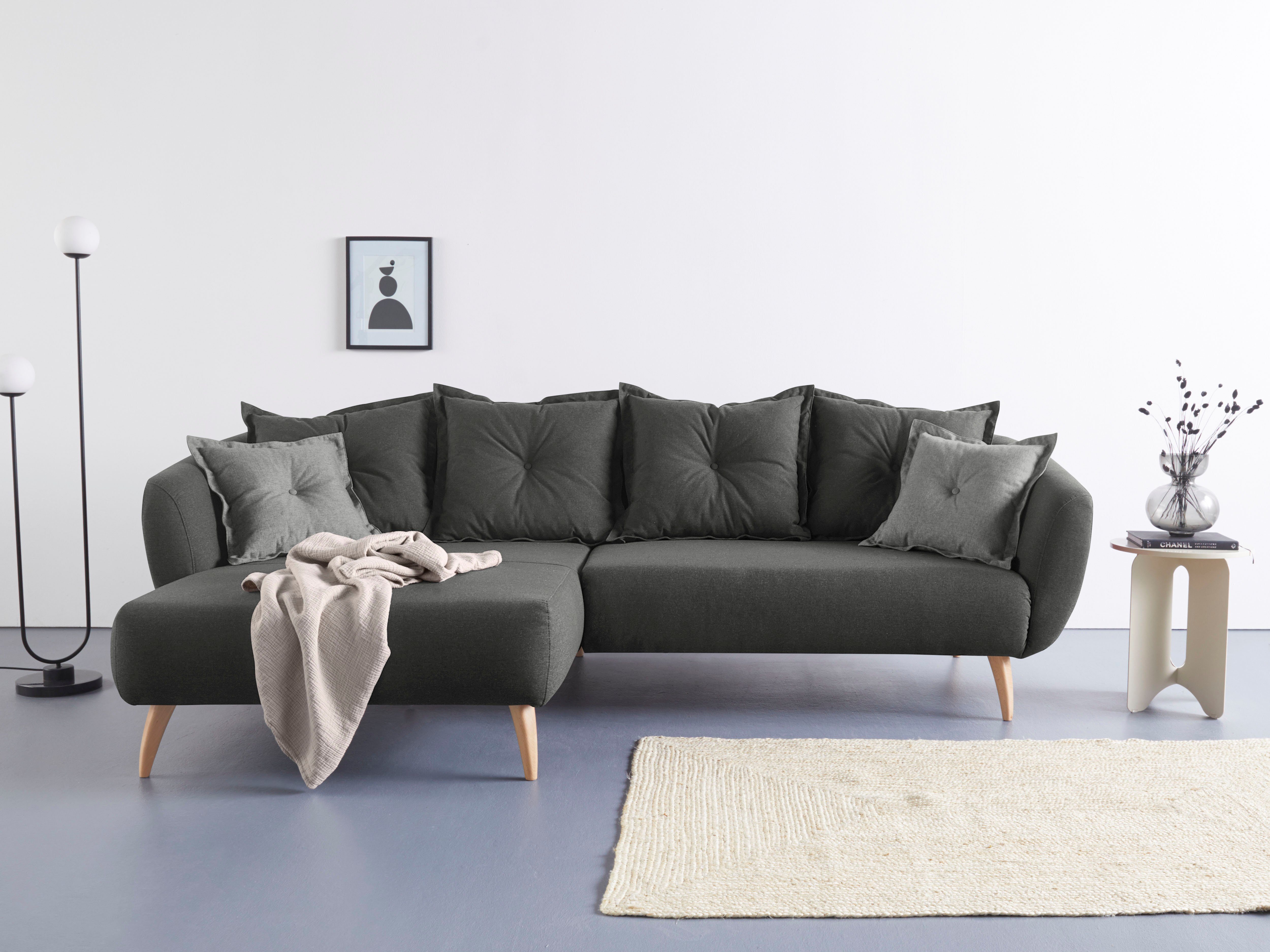 Ecksofa Baggio formschöne Polsterecke, bequem, Breite 277cm, L-Form