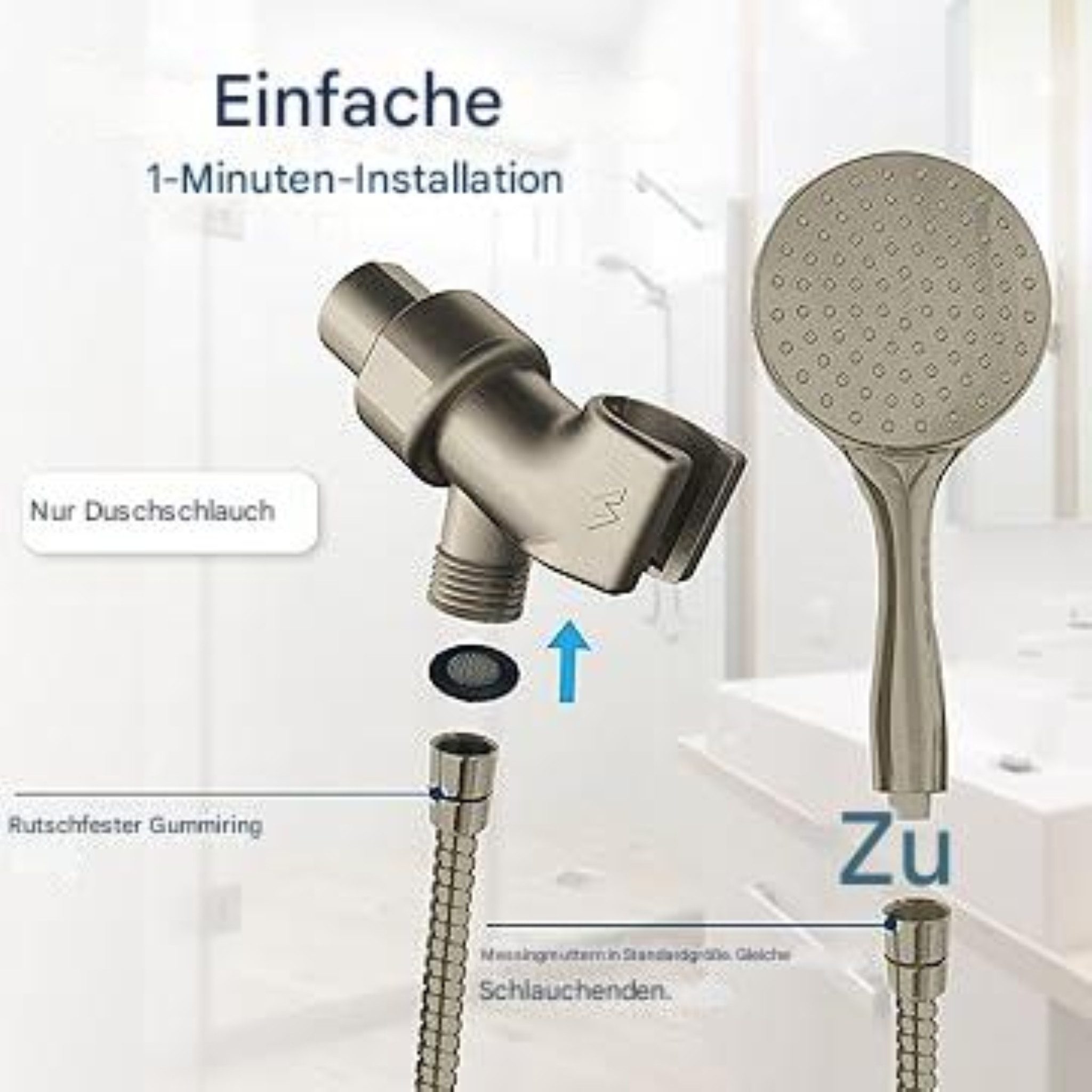 sparkpod Brauseschlauch Hochwertiger Brauseschlauch, flexibel & robust, Edelstahl 2m, (Premium Duschschlauch-Set, extra lang und flexibel, Enthält Duschschlauch – Bild 4 von 5
