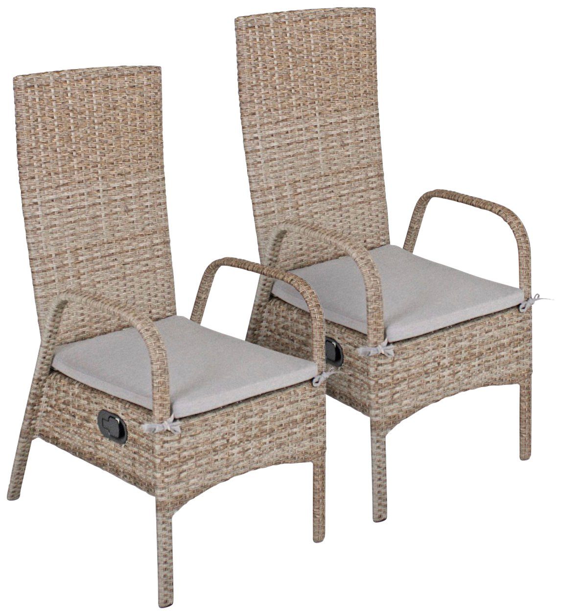 GARDEN PLEASURE Gartenstuhl »FARO«, Polyrattan, stapelbar, sand, inkl