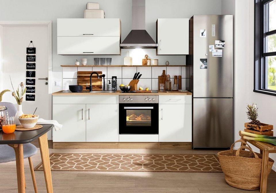 HELD MÖBEL Küchenzeile Colmar, mit E-Geräten, Breite 210 cm, Wahlweise mit  Aufbauservice