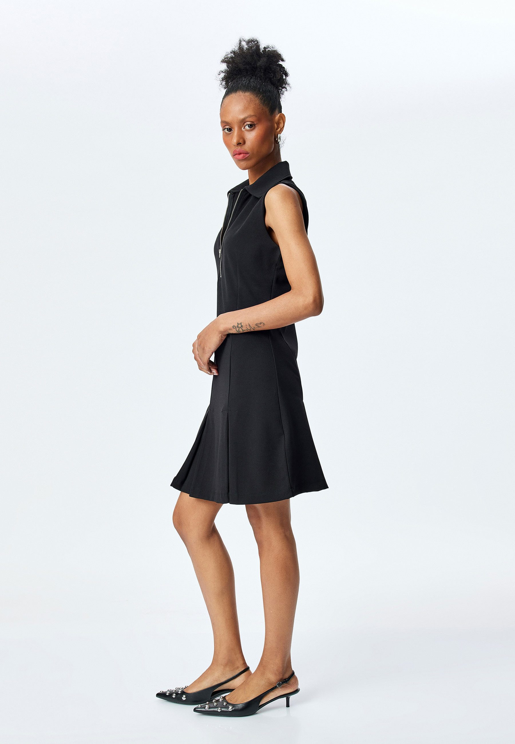 Koton Polokleid Normale Länge Mit Reißverschlussdetail Polokleid günstig online kaufen