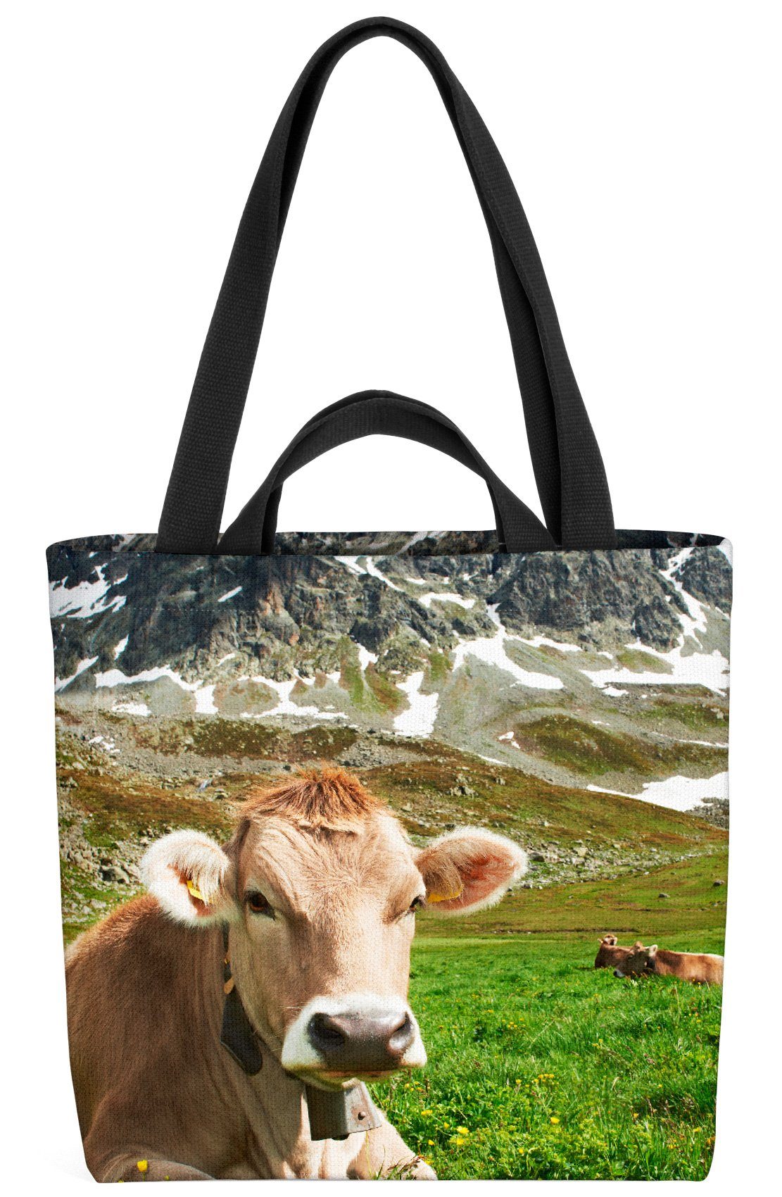 VOID Henkeltasche (1-tlg), Lands Weide Alpen Österreich Weide Milchkuh Kühe Kuh Berge Berge Kühe