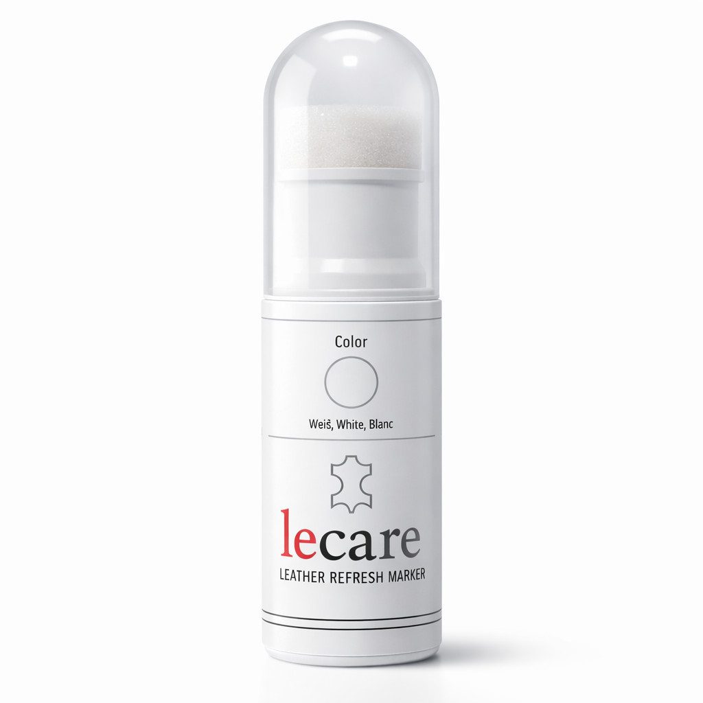 LeCare Schuhputzbürste LeCare Sohlenrandfarbe, weiß, 25 ml Flasche mit Schwammaufträger