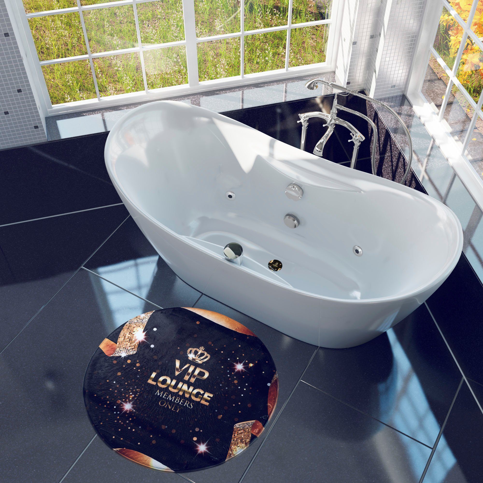 Sanilo Schaum-Badematte "rund VIP-Lounge" Höhe 15 mm Memory Schaum  rutschh günstig online kaufen