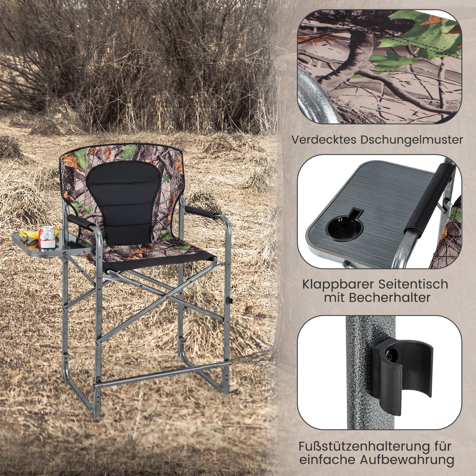 COSTWAY Campingstuhl Anglerstuhl, Faltstuhl, mit Tisch günstig online kaufen