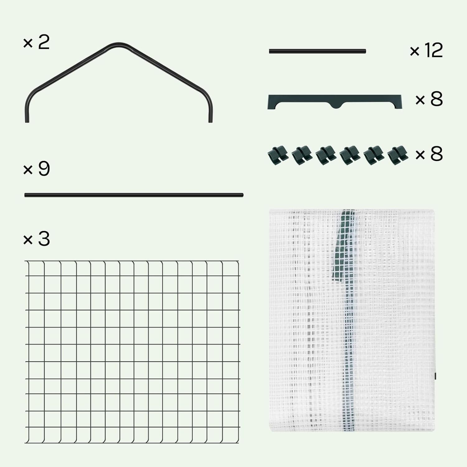 Woltu Foliengewächshaus, BxTxH: 69 x 49 x 125,00 cm, mit 4 Ablagen Rolltür