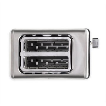 LIVOO Toaster Toaster 2 Scheiben Edelstahl digital Display 2 Schlitztoaster 7, 2 kurze Schlitze, für 2 Scheiben, 850,00 W, Auftaufunktion