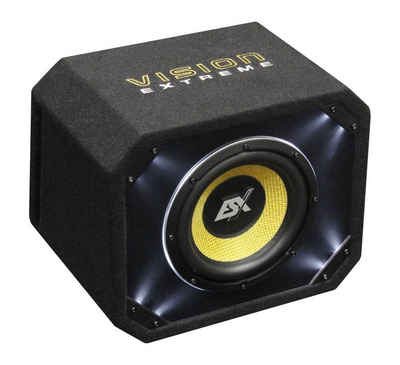 ESX VISION Single-Reflexbox VE-250 25cm (10) Auto-Subwoofer (400 W, Weiße Acrylfront-LED-Beleuchtung)