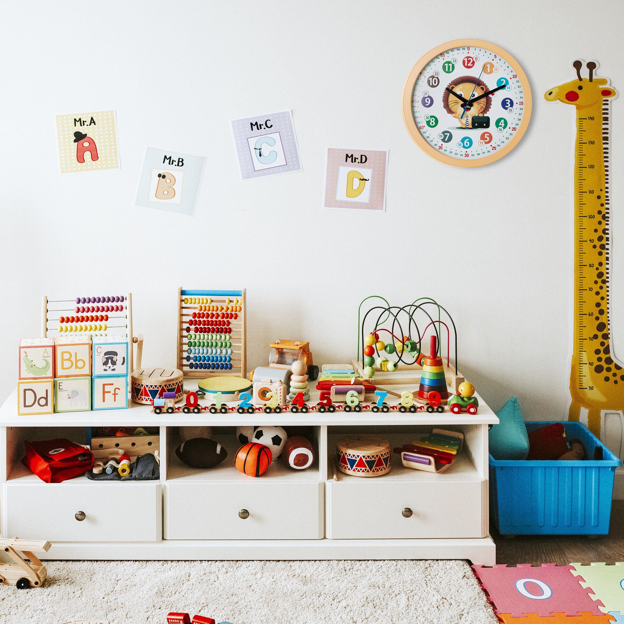 relaxdays Wanduhr Kinder Wanduhr "Löwe" günstig online kaufen