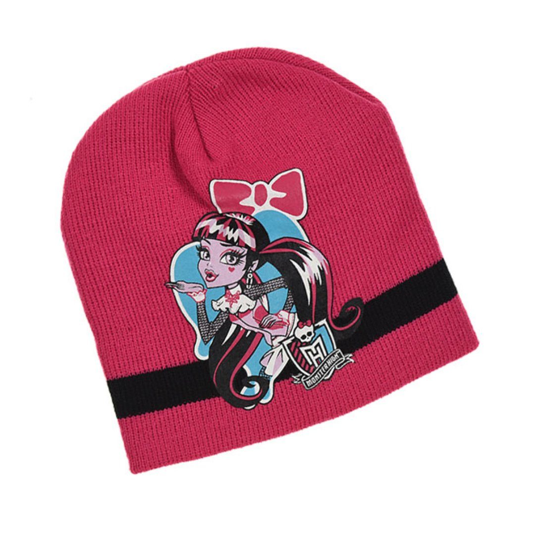 bis Gr. Monster Set Girls 52 Schlupfmütze High Wintermütze 2tlg Herbst 54 Monster High Kinder Handschuhe Pink