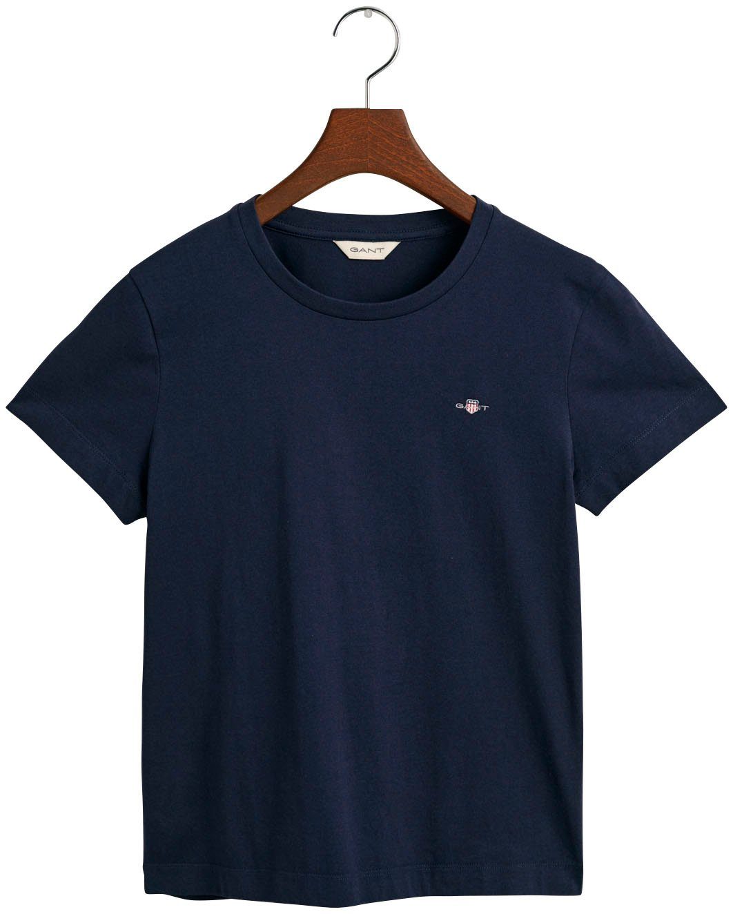 Wappen-Grafik einer aufgestickten blue T-SHIRT Gant T-Shirt SHIELD der KA auf mit Brust kleinen REG Evening