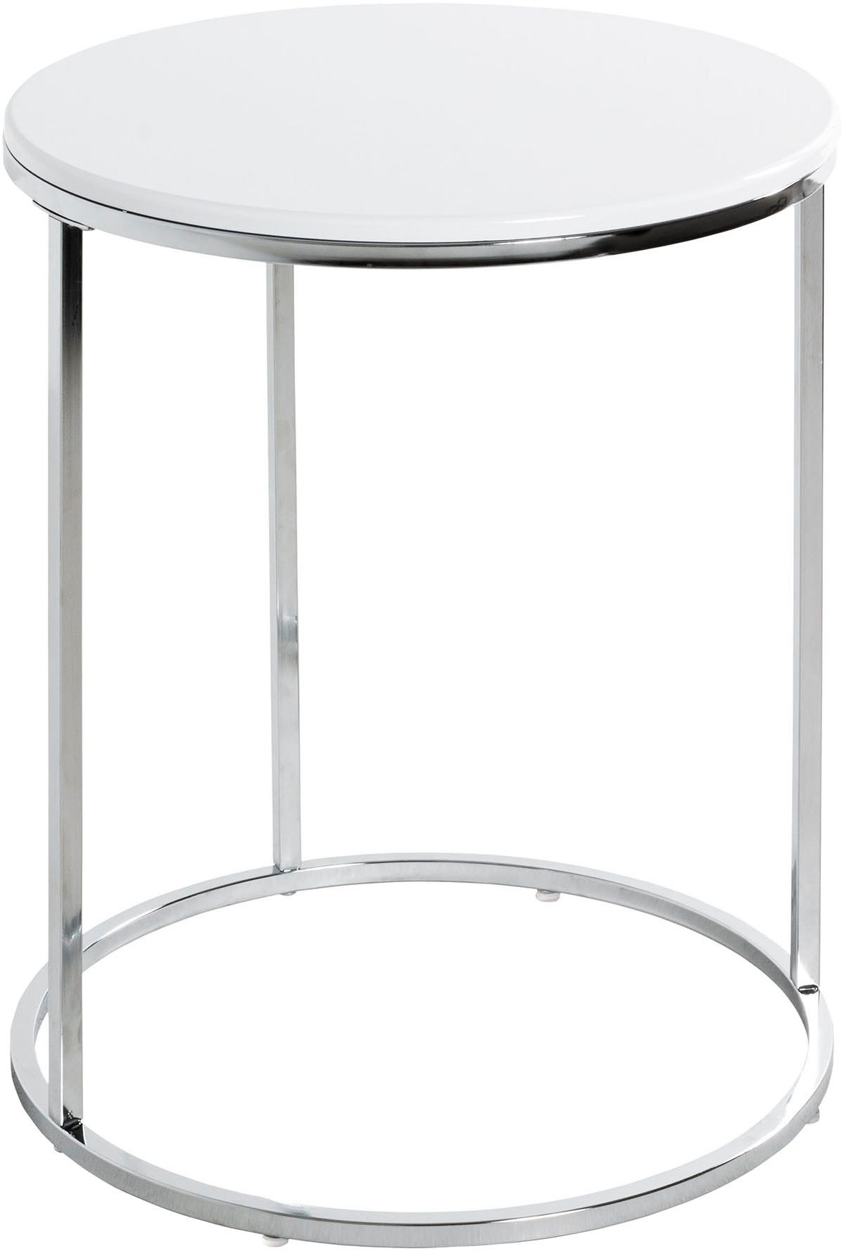 HAKU Beistelltisch Sofatisch, Wohnzimmertisch (1-St), rund - aus Metall Silber - Ø/H 40/50 cm