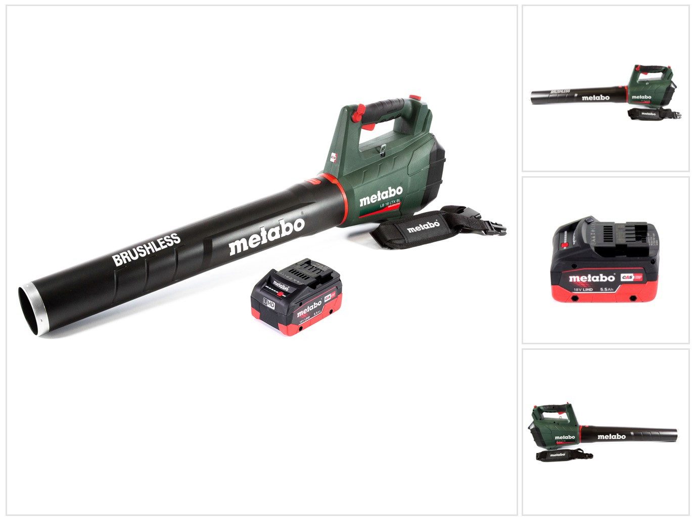 metabo Akku-Laubbläser LB 18 LTX BL Akku Laubbläser 18 V Brushless + 1x Akku 5,5 Ah - ohne L