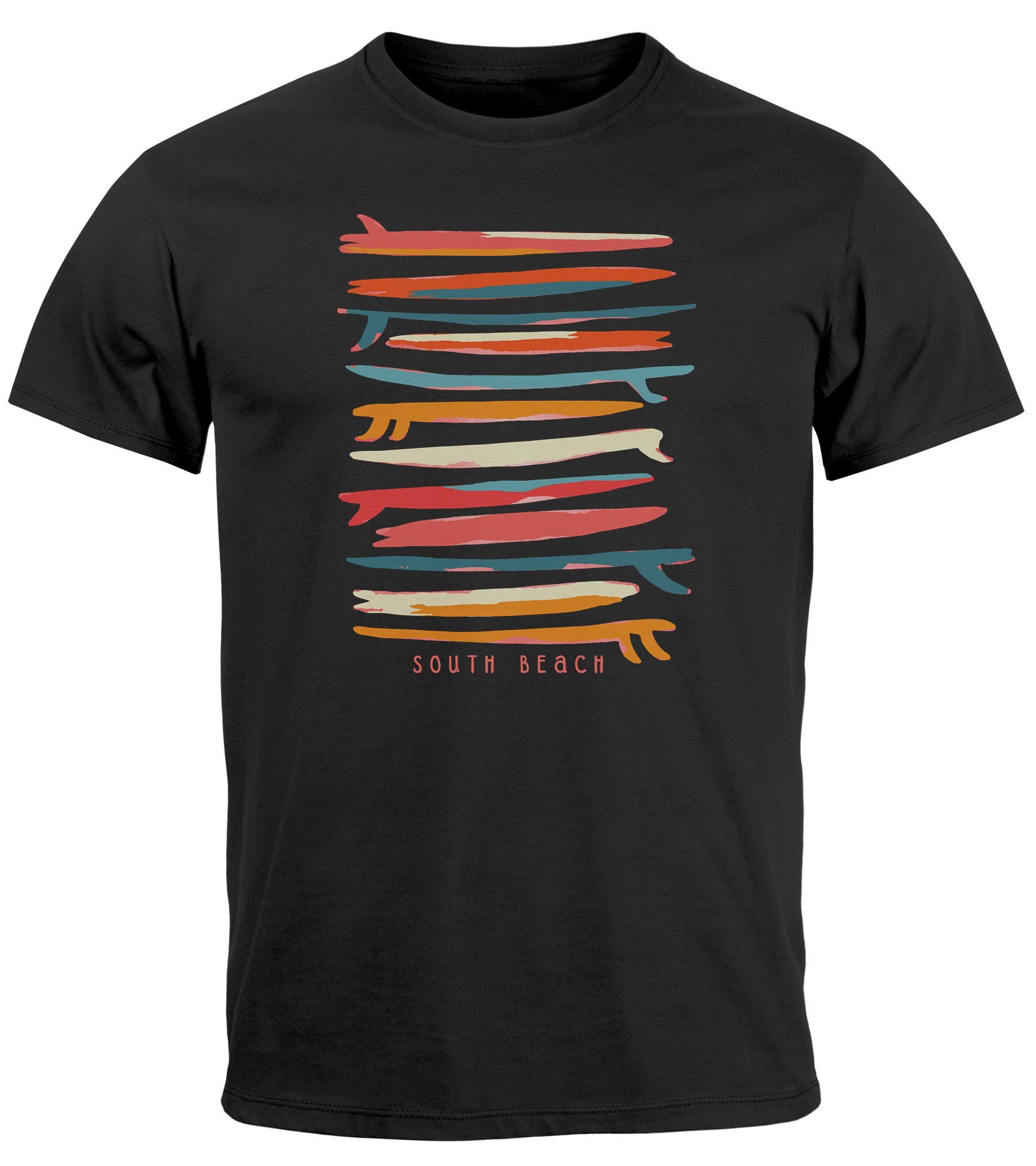 Neverless Print-Shirt Herren T-Shirt Surfboards South günstig online kaufen