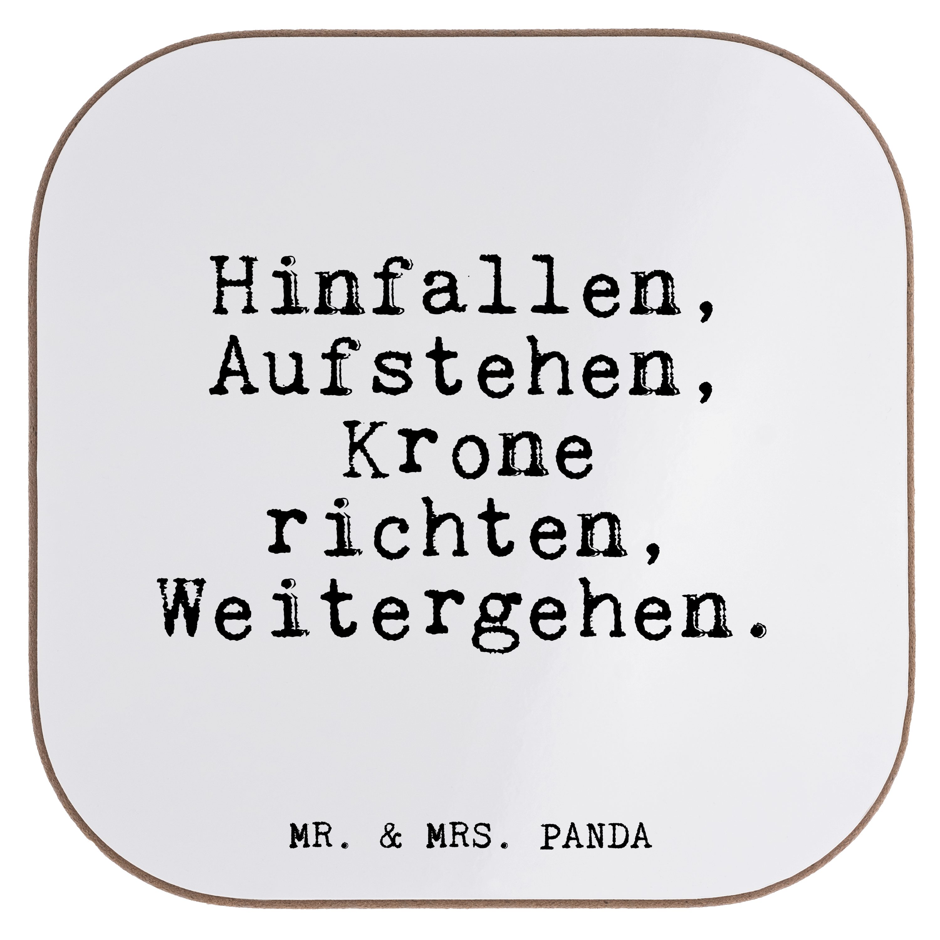 Mr. & Mrs. Panda Getränkeuntersetzer »Hinfallen, Aufstehen, Krone