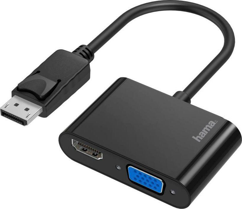 Hama Video-Adapter 2in1 DisplayPort-Stecker - VGA & HDMI™ Bu. Ultra HD4K Video-Adapter DisplayPort zu VGA, HDMI, 10 cm