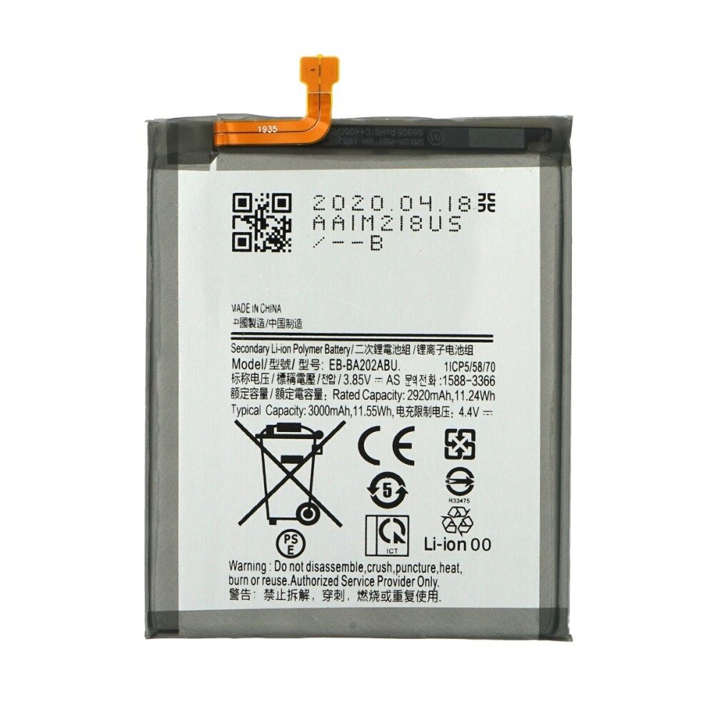 EB-BA202ABU Akku für Samsung A20e A20 3000mAh Ersatzakku Handy-Akku (1 St)