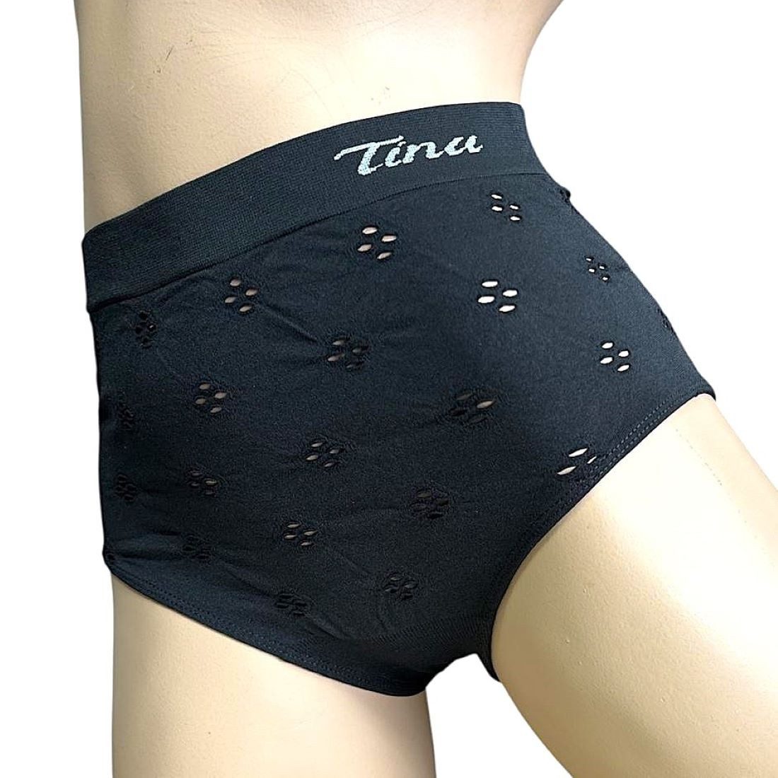 Toker Collection® Taillenslip "Tina" Seamless ohne Nähte super elastisch mit kleinem Lochmuster (Packung, 3er Pack) Logo Elastikbund