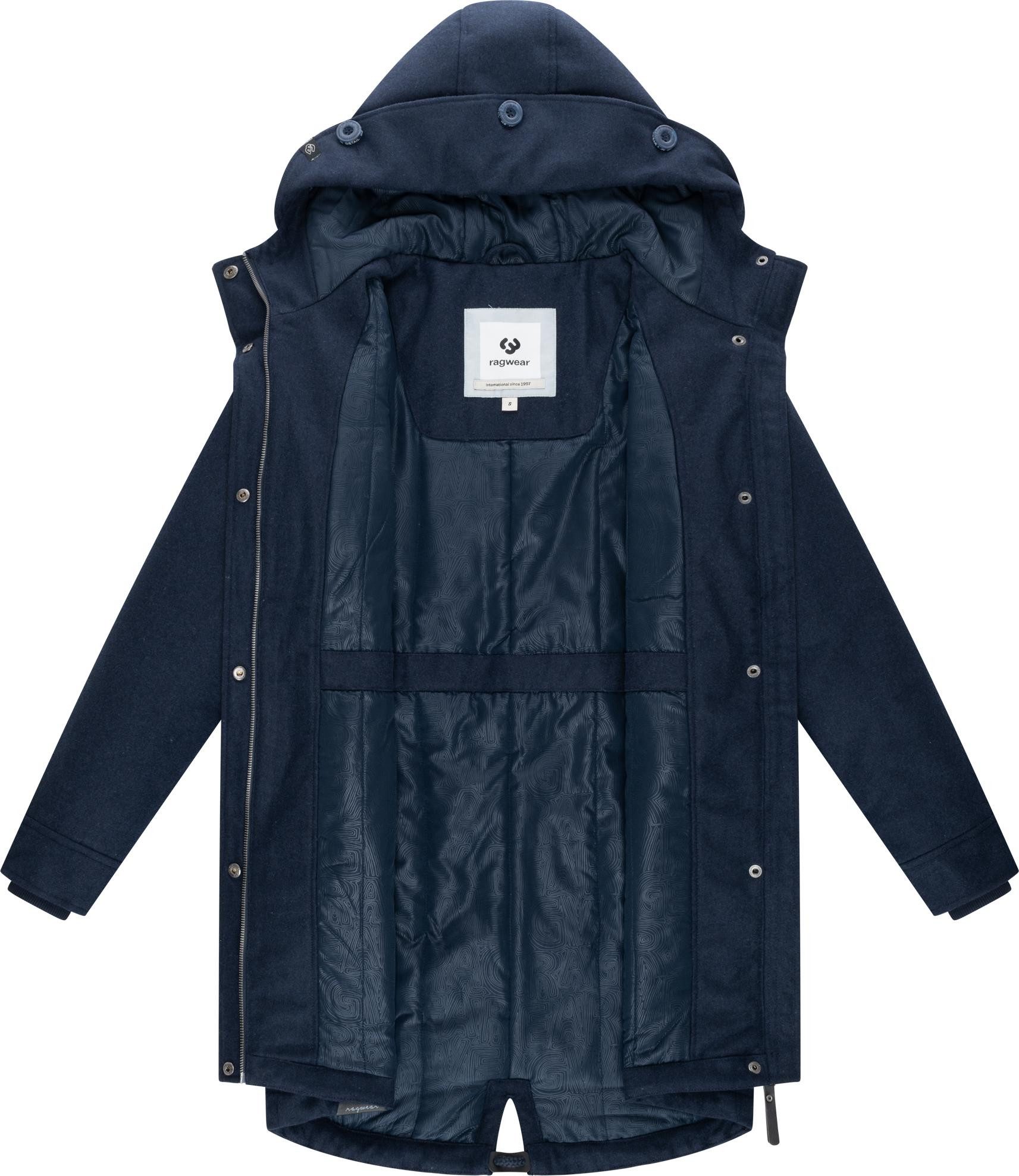 Ragwear Wintermantel Ellba Coat A YOUMODO Warmer Damen Winterparka mit großer Kapuze