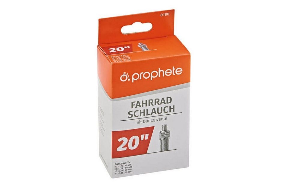 Prophete Fahrradschlauch Prophete Fahrradschlauch Ersatzschlauch  20x1,75-2,125 Dunlopven. 0180, (1-St)