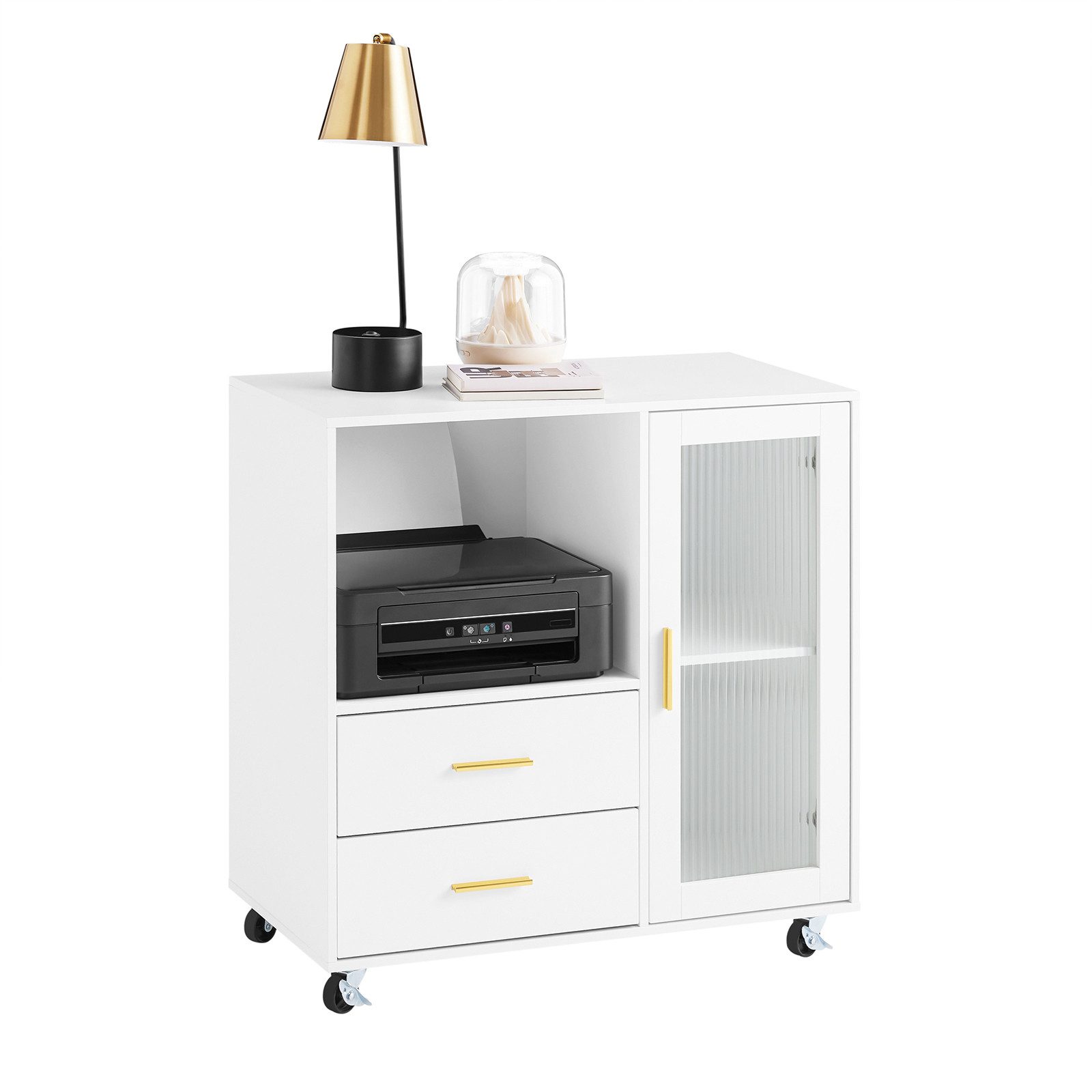 SoBuy Rollwagen ASK09, Sideboard auf Rollen Küchenwagen Küchenschrank Rollwagen Kommode