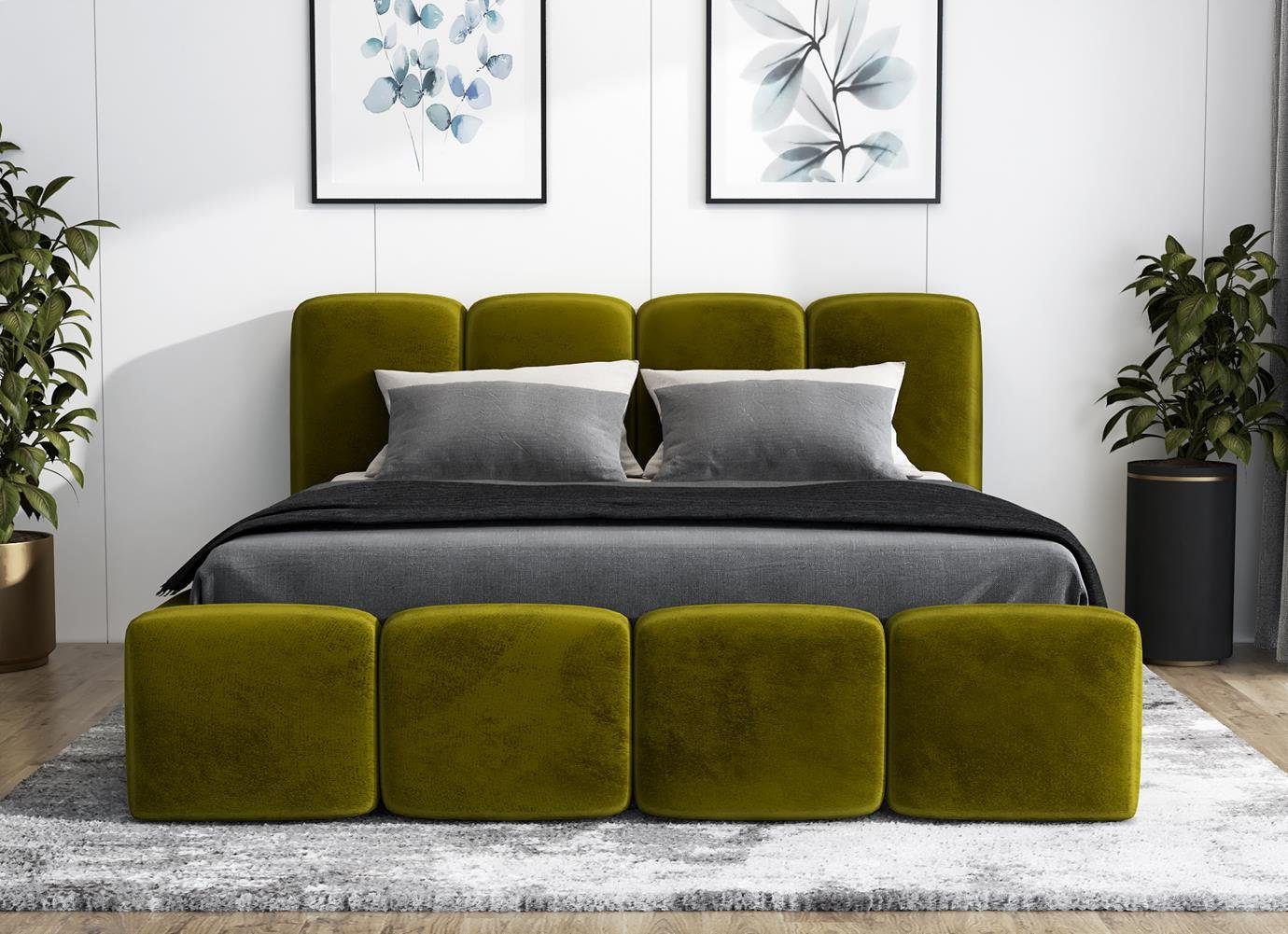 A&J MöbelLand GmbH Polsterbett DONA-OM mit Lattenrost und Bettkasten. (Bett günstig online kaufen