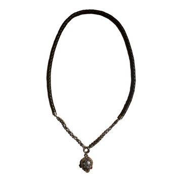 Aaron Bane Charm-Kette Skull Block Limited Edition Halskette 8mm Lederband Königskette (1-tlg)