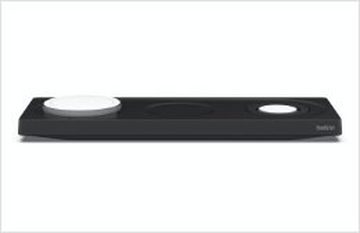 Belkin Belkin drahtloses 3-in-1 MagSafe Ladepad Smartphone-Ladegerät (inkl. Netzteil kompatibel für iPhone der Serie 15/14/13/12, für iPhone, Apple Watch und AirPods, Wireless Ladegerät/Ladestation)