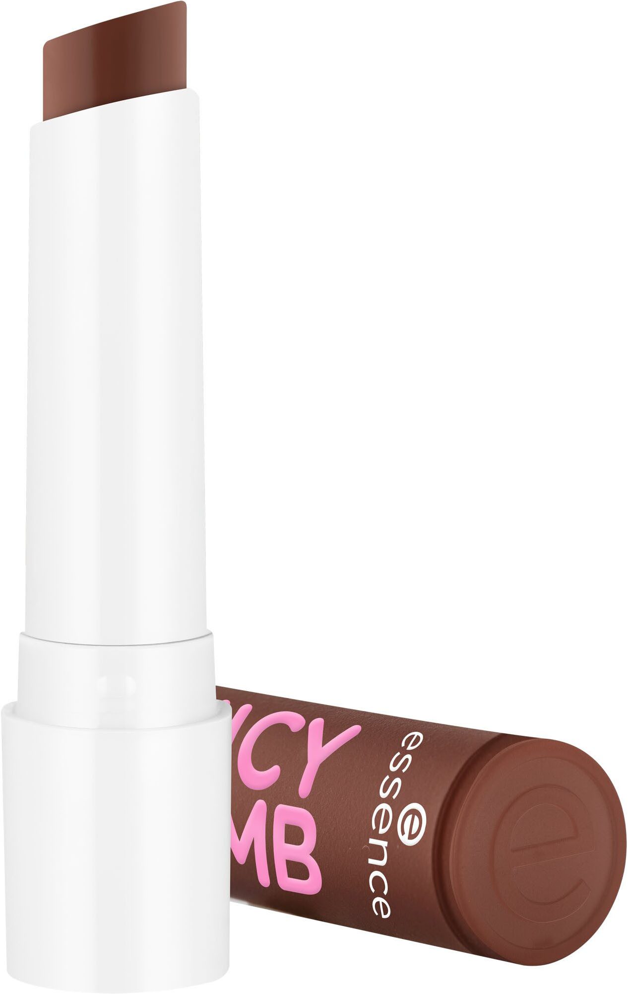 Essence Lippenbalsam JUICY BOMB glossy butter balm, 3-tlg., Schmelzende Textur mit schokoladigem Duft für glänzende Lippen!