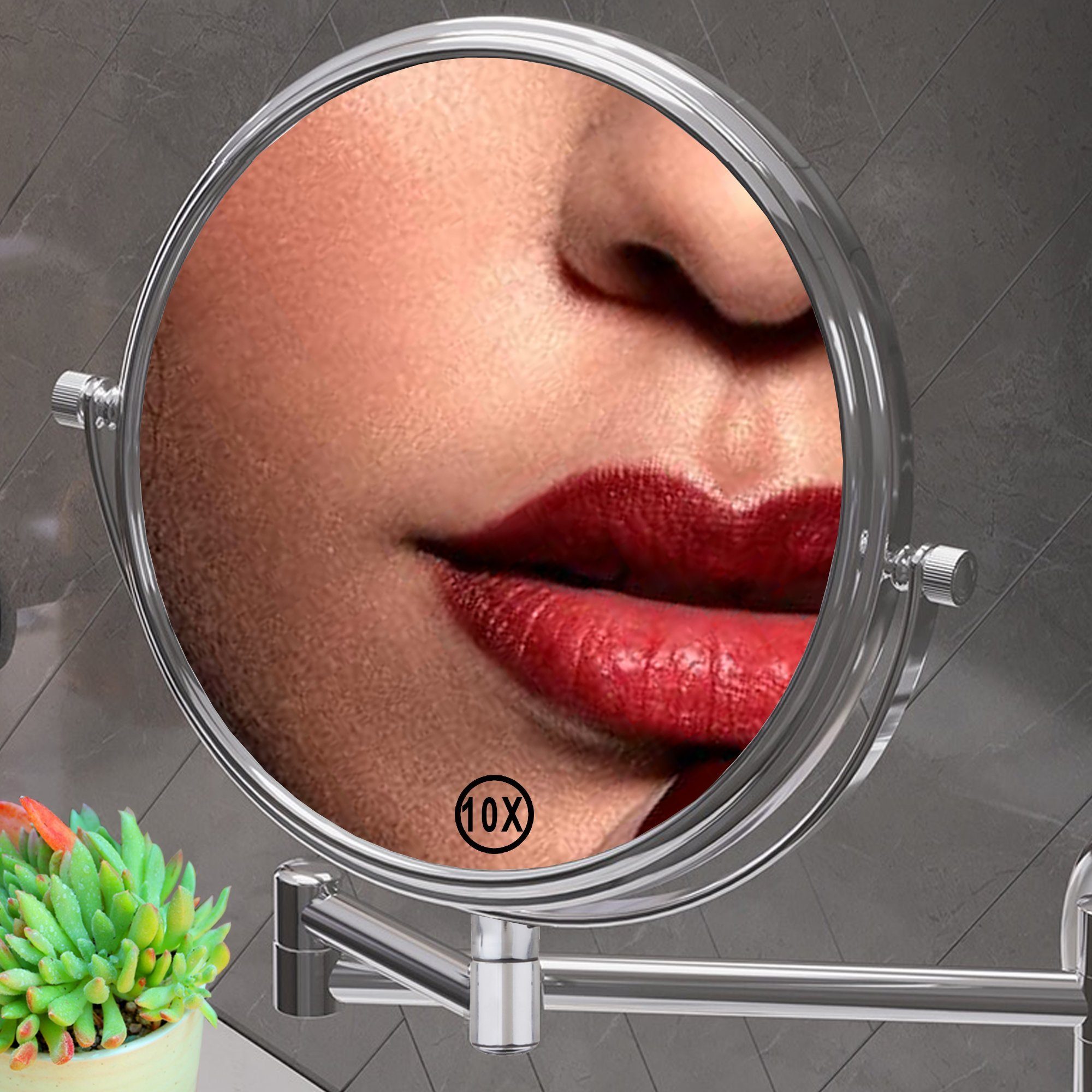 Melko Kosmetikspiegel Schminkspiegel Kosmetikspiegel Wandspiegel Vergrößerung (Stück), 10-fach 10-facher