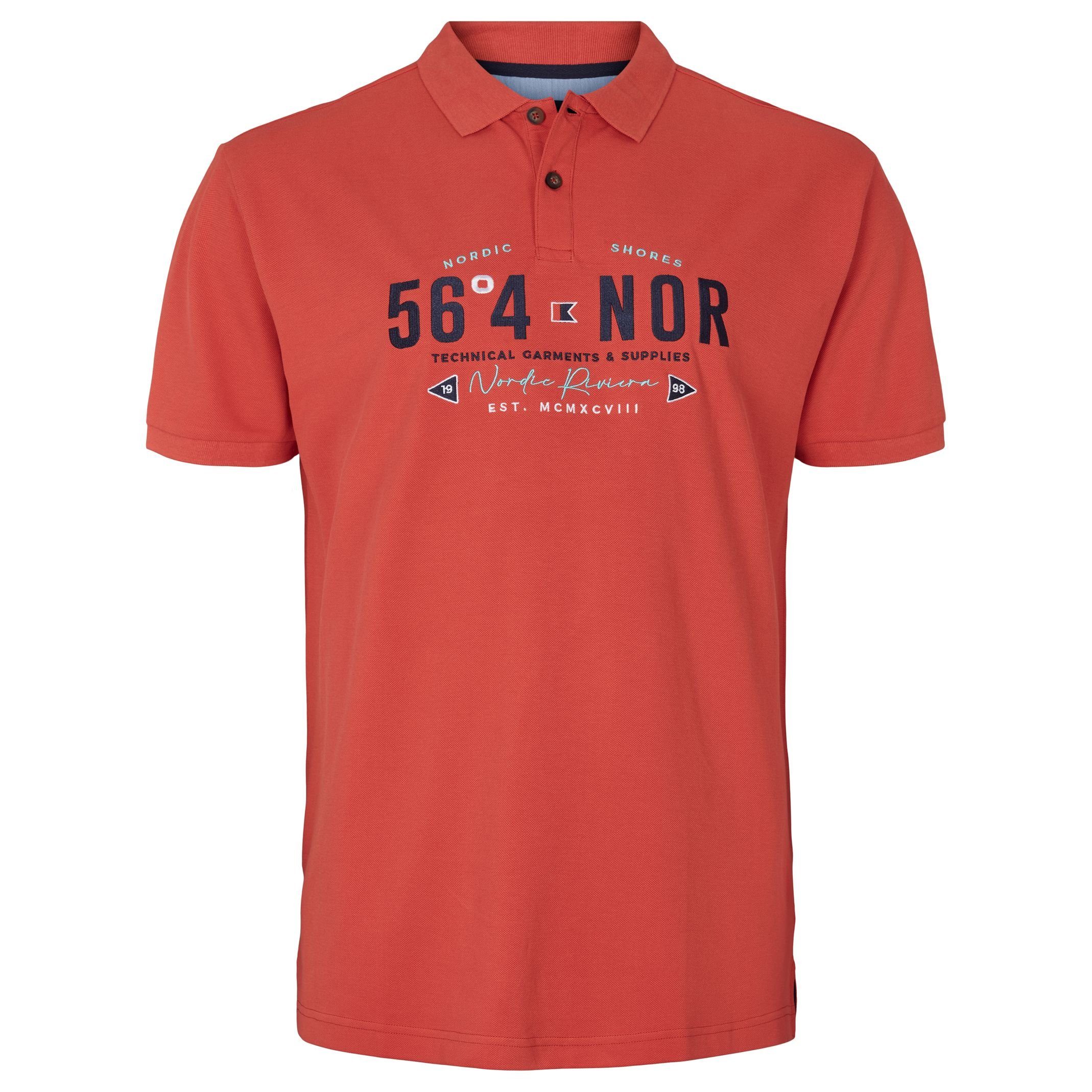north 56 4 Poloshirt Besticktes Poloshirt in XXL Größen von North56°4 orange