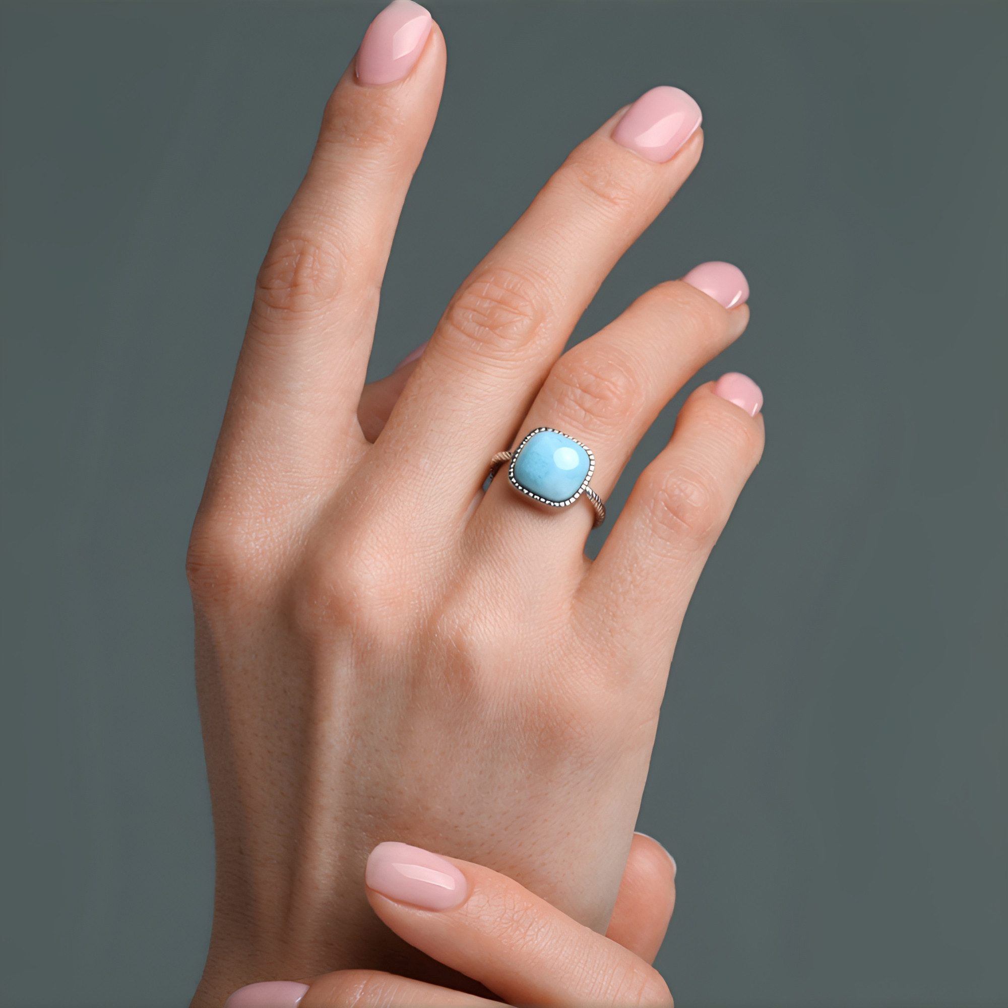 Cavill Solitärring Larimar Ring 2,54 ct, Sterlingsilber geflochtenes Band, günstig online kaufen