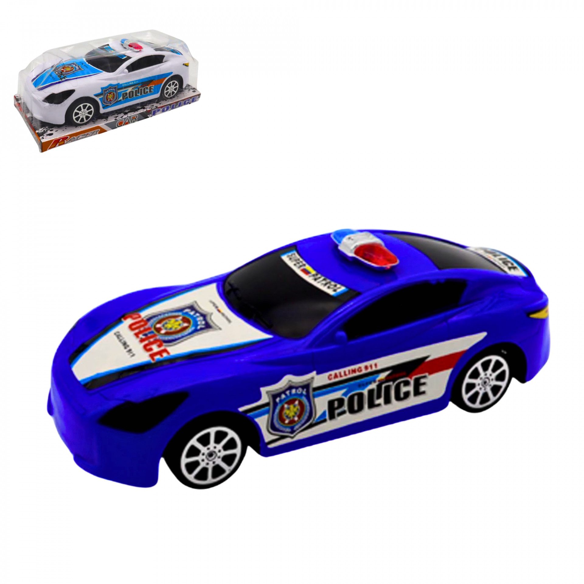 B&G INTERNATIONAL Spiel Polizeiauto mit Firktion, 30 x 14 x 11cm Farben zufällig sortiert