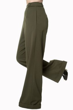 Banned Marlene-Hose Party On Olivgrün Vintage Trousers 40er Jahre Stil