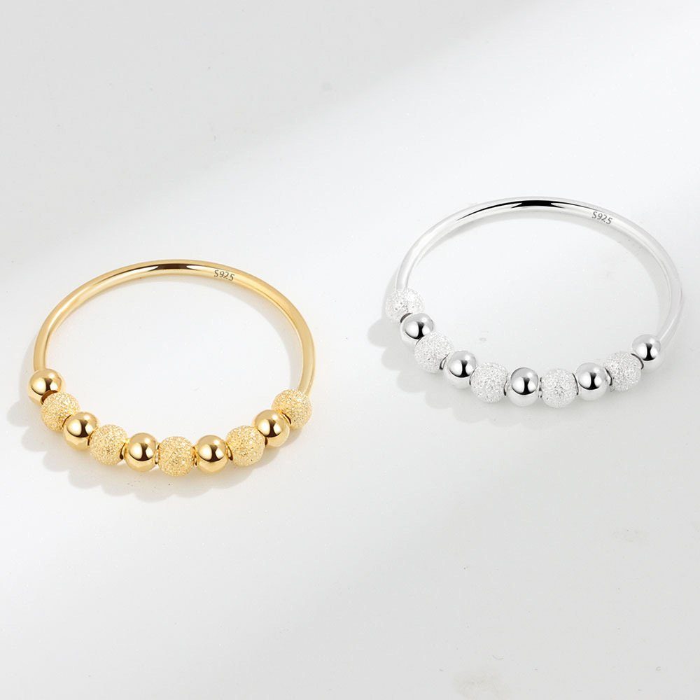 Silberring 925 Sterling Silber Anti Stress Ring Kügelchen