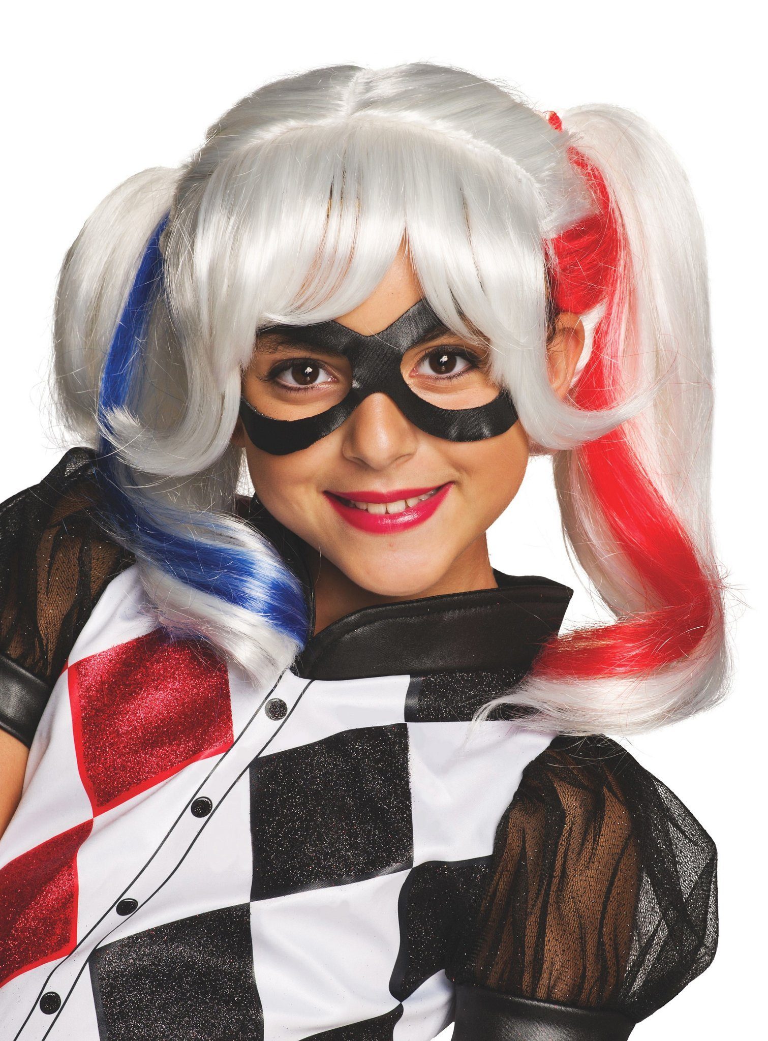 Rubie´s Kostüm-Perücke Harley Quinn, Kinderperücke der zwielichtigen Schurkin
