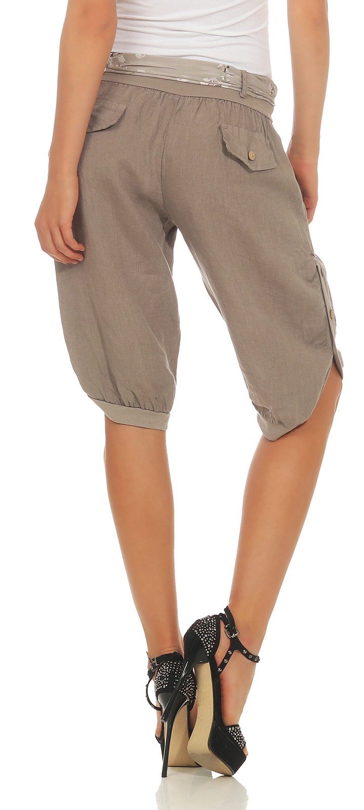 Mississhop Leinenhose Damen-Bermuda-Shorts aus 100 % Leinen – luftig, natürlich & sommerlich