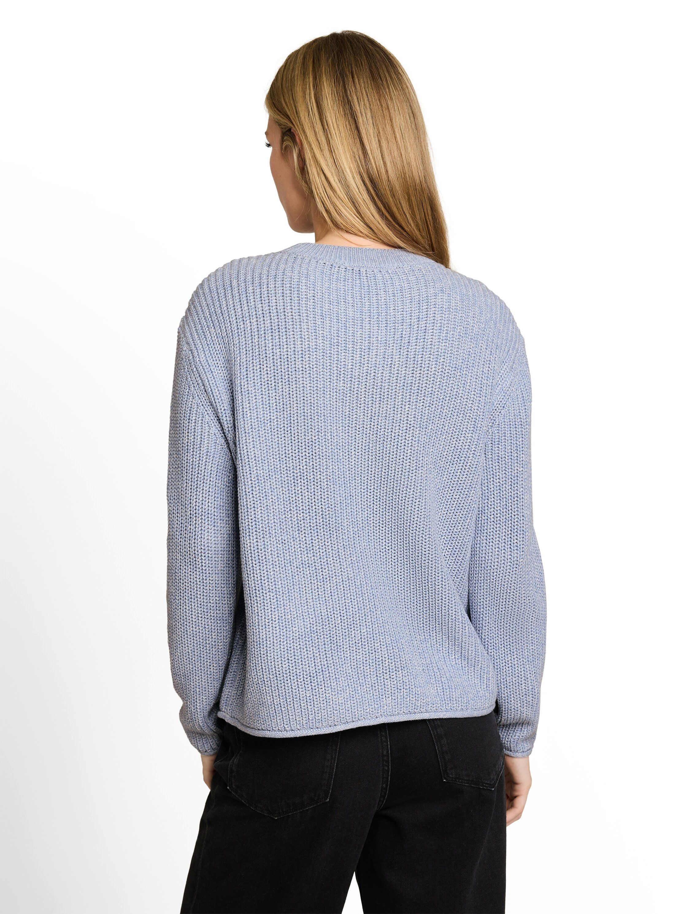TOM TAILOR Denim V-Ausschnitt-Pullover mit Rippbündchen