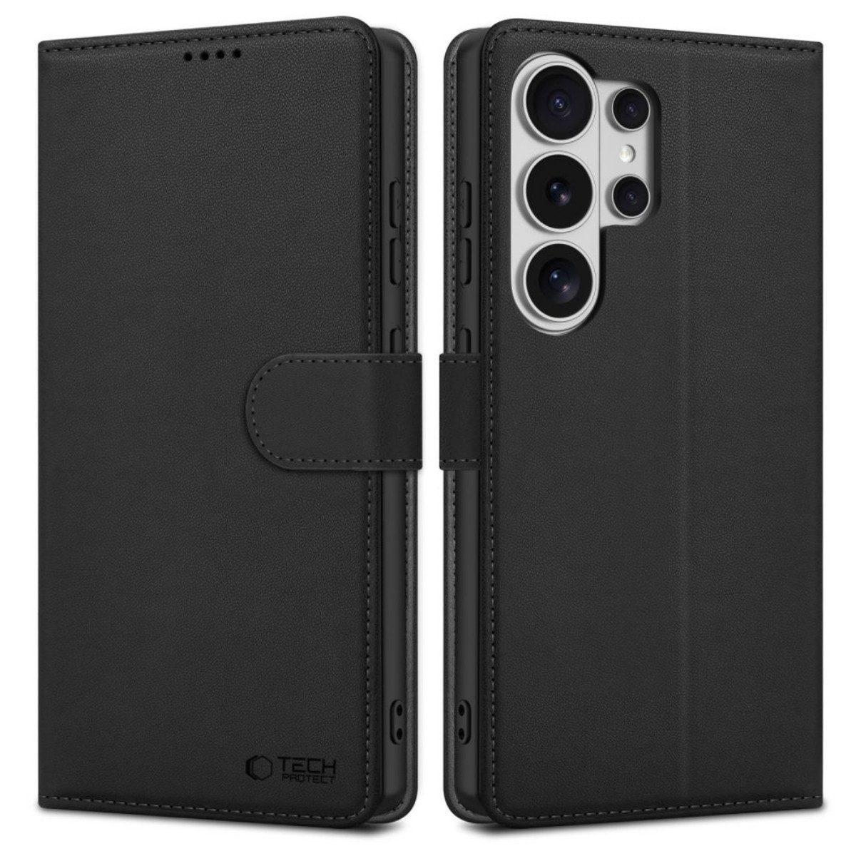 TECH PROTECT Handyhülle Wallet Brieftaschenhülle für Samsung Galaxy S26 Ultra – Schwarz Case 6,9 Zoll, TPU-Halterung sorgt für sicheren Halt und Aufprallschutz