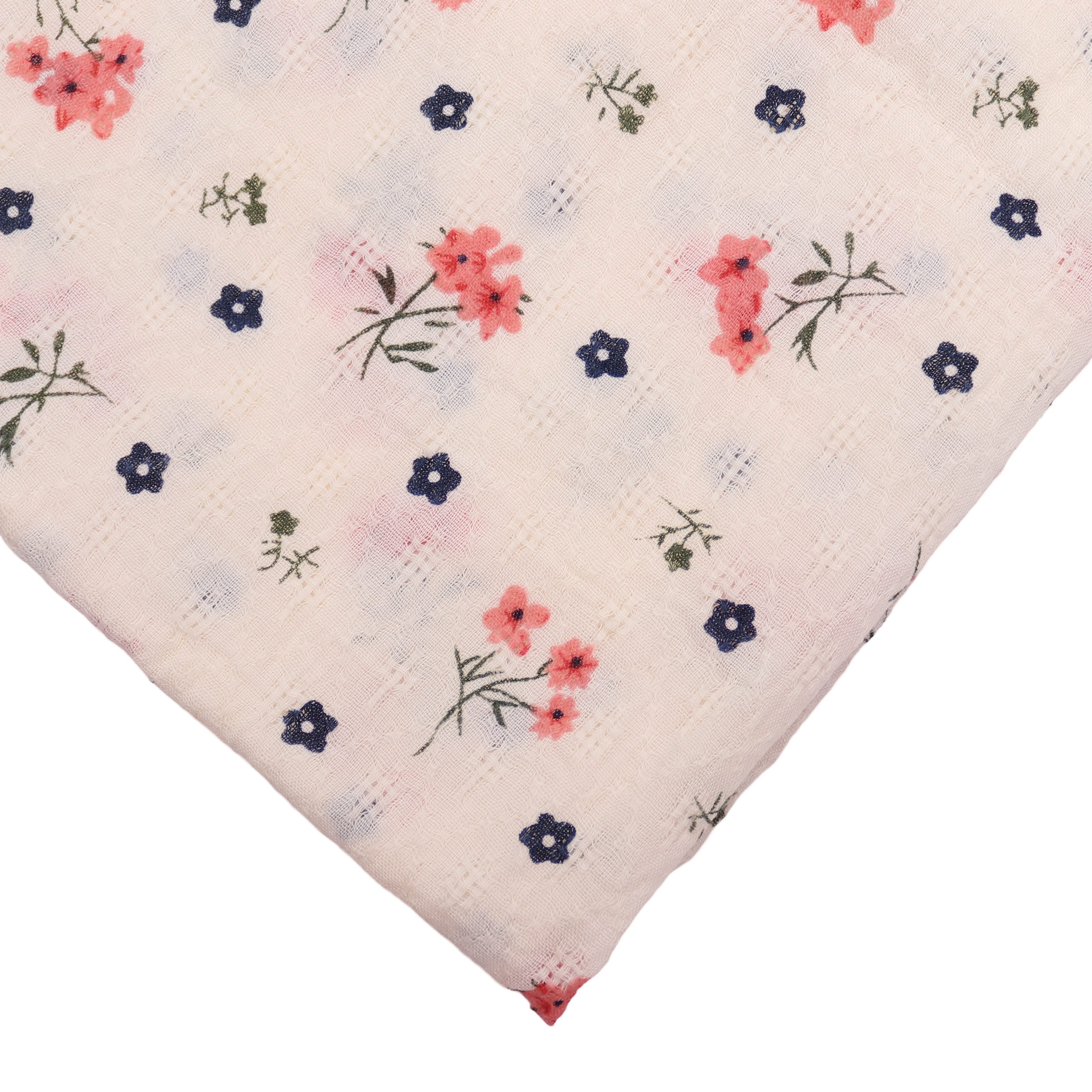 MIRROSI Loop Damen Schal mit Blumen-Muster Weich aus 100% Baumwolle Schlauchschal, (ca. 160x44cm Zweimal um den Hals wickelbar) – Bild 3 von 3