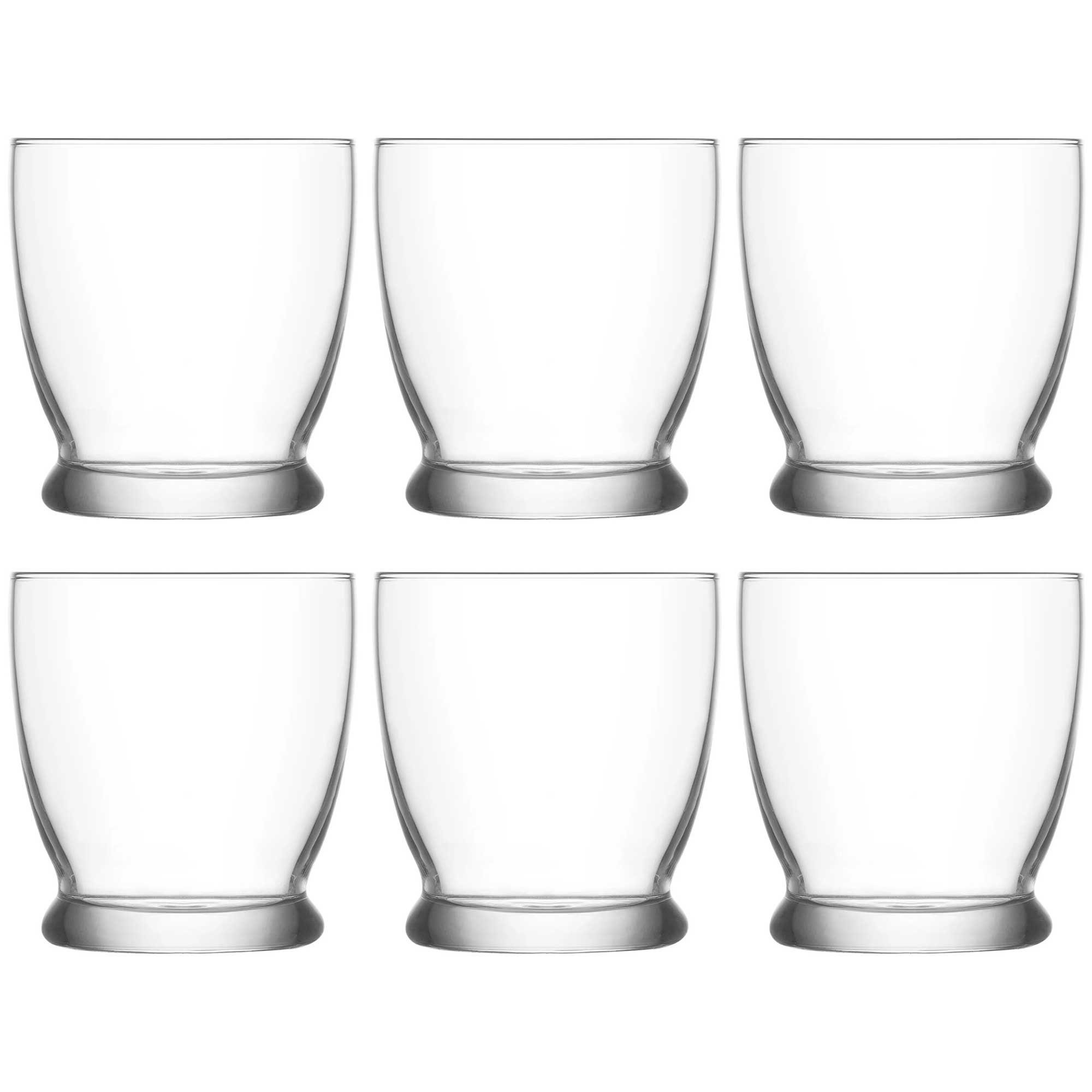LAV Glas Trinkgläser Set 6 teilig ROMA 295 ml, Wassergläser Set, Becher-Set, Glas, langlebig, bruchfest, spülmaschinenfest