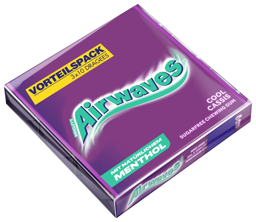 Airwaves Süßigkeit AIRWAVES Multipack Cool Cassis 20x3x10 Dragees