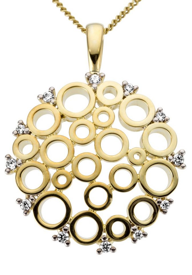 Firetti Kettenanhänger Schmuck Geschenk Gold 585 Halsschmuck Anhänger für  Halskette, zu Kleid, Shirt, Jeans, Sneaker! Anlass Geburtstag Weihnachten,  Hochwertiger Anhänger für einen eleganten Hingucker im Dekolleté